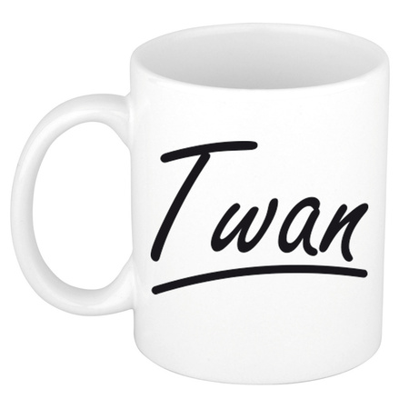 Name mug Twan with elegant letters 300 ml