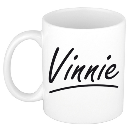 Name mug Vinnie with elegant letters 300 ml