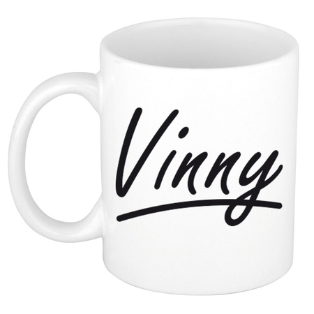 Name mug Vinny with elegant letters 300 ml
