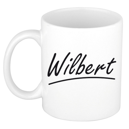 Name mug Wilbert with elegant letters 300 ml