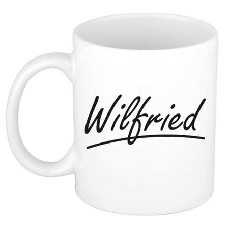 Name mug Wilfried with elegant letters 300 ml