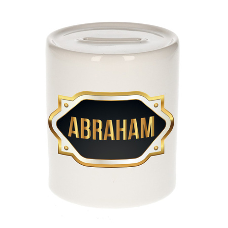 Name money box Abraham with golden emblem