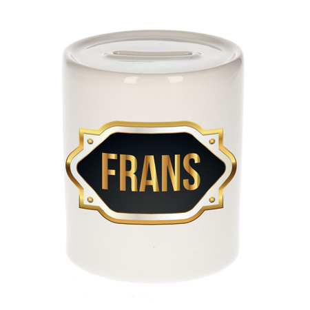 Name money box Frans with golden emblem