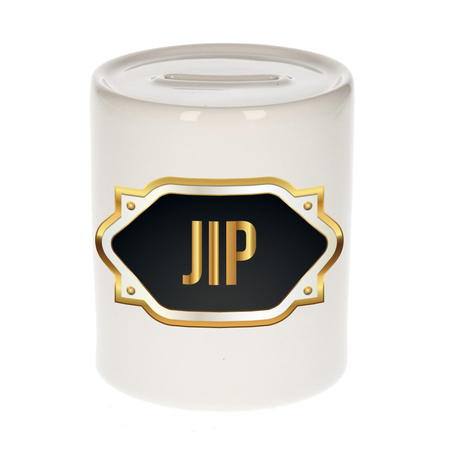 Name money box Jip with golden emblem
