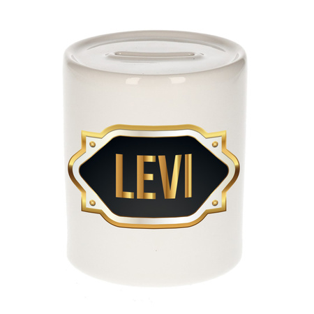 Name money box Levi with golden emblem