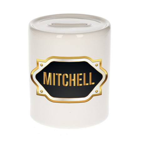 Name money box Mitchell with golden emblem