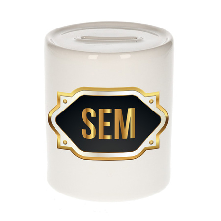 Name money box Sem with golden emblem