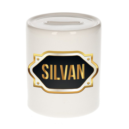 Name money box Silvan with golden emblem