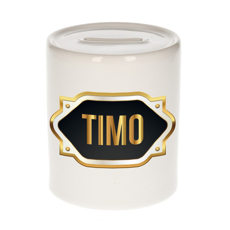 Name money box Timo with golden emblem