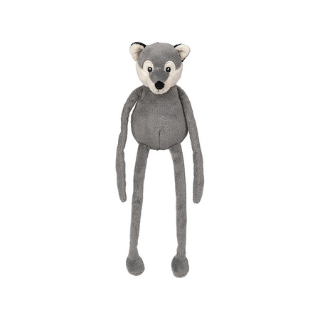 Plush soft toy animal grey wolf - 33 cm - polyester