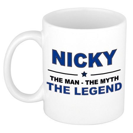 Nicky The man, The myth the legend cadeau koffie mok / thee beker 300 ml