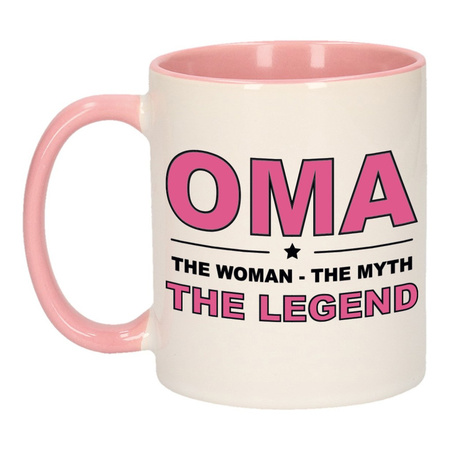 Oma the legend mug white and pink 300 ml