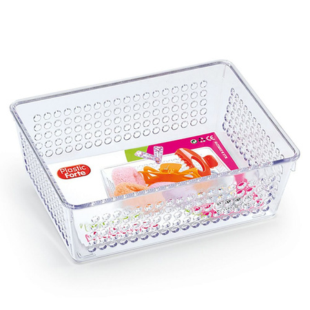Transparent organize tray/baskets 18 x 13 cm
