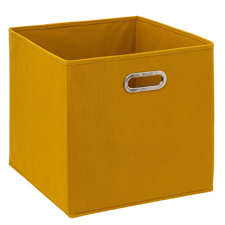 Storage basket 29 liters yellow linen 31 x 31 x 31 cm