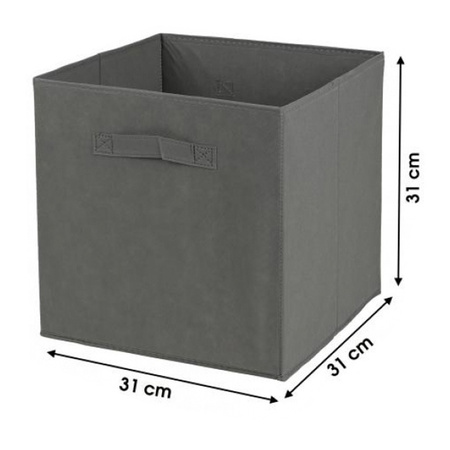 Storage basket Square Box - metal - grey - 67 x 68 cm - incl. 4 storage basket - dark grey