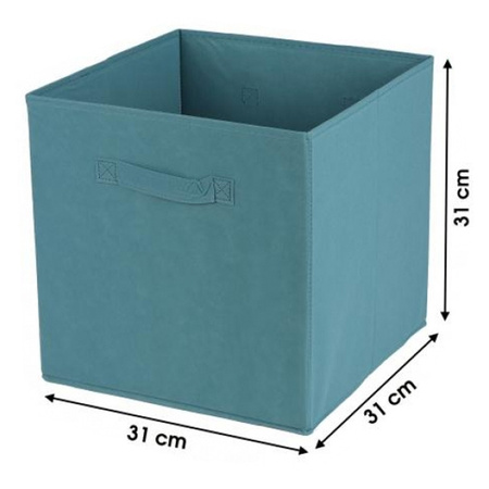 Storage basket Square Box - metal - grey - 67 x 68 cm - incl. 4 storage basket - petrol blue