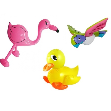 Inflatable duck parrot and flamingo 