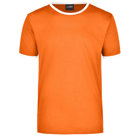 Mens t-shirt orange/white