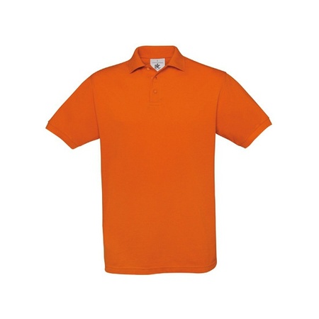 Oranje polo t-shirt met korte mouw