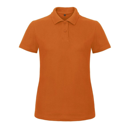 Oranje poloshirt / polo t-shirt basic van katoen voor dames