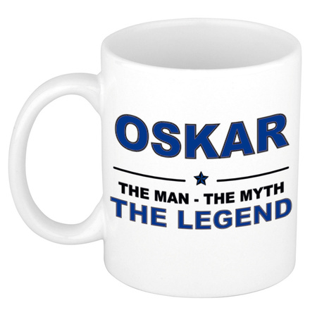 Oskar The man, The myth the legend cadeau koffie mok / thee beker 300 ml