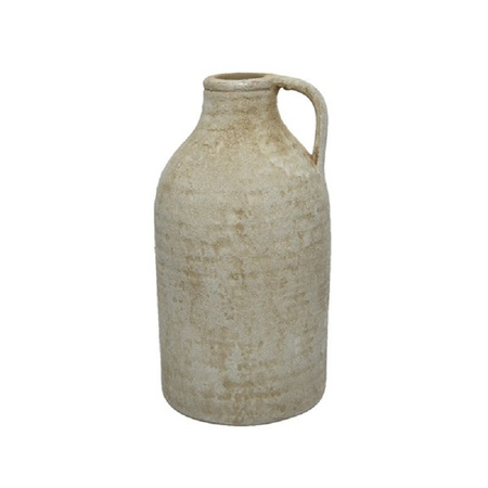 Oldschool creme white terracotta jug 30 cm