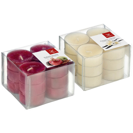 Packet scented tealights candles 24x baked apple/vanilla - 4 burning hours
