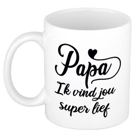 Papa ik vind jou super lief mug / cup white 300 ml