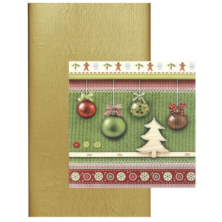 Paper tablecloth gold and christmas napkins