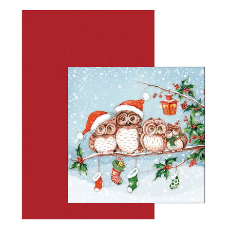 Papieren tafelkleed/tafellaken rood inclusief kerst servetten