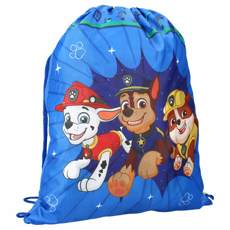 Paw Patrol lunch box set for children - 3 pieces - blauw - plastic - incl. gym bag/school bag