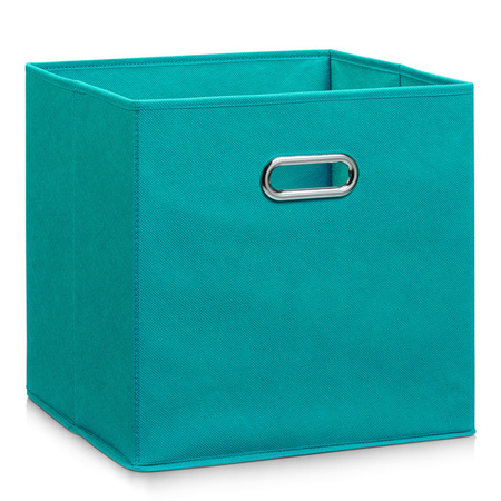 Petrol green storage baskets/boxes 32 x 32 cm