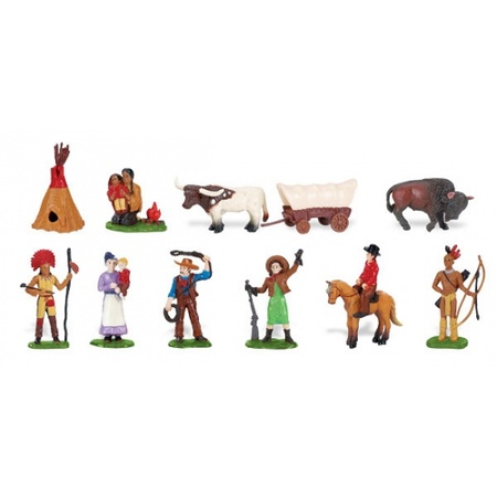 Plastic speelgoed figuren indianen en cowboys