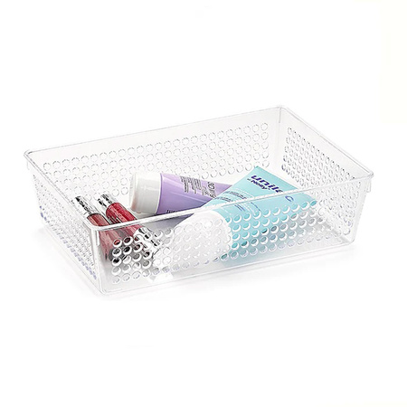 Transparent organize trays/baskets - 24 x 16 cm - plastic