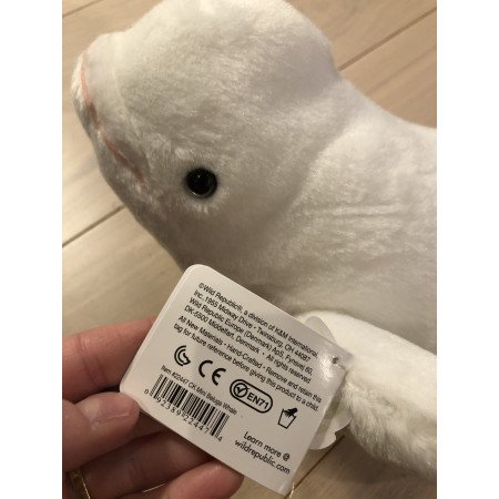 Plush white Beluga whale 25 cm