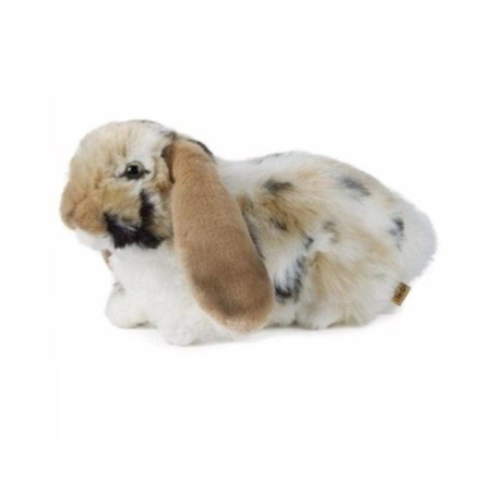 Plush brown/white lop eared rabbit cuddle toy 30 cm lying