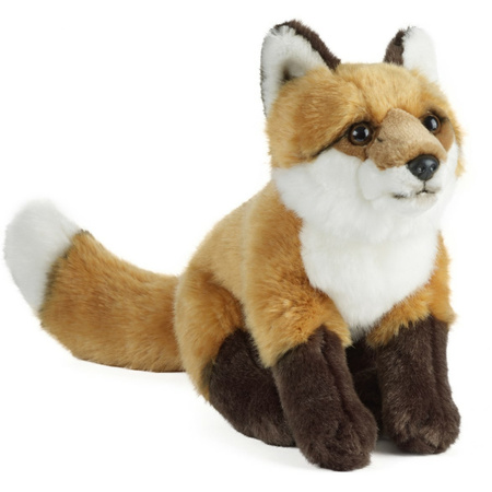 Plush brown/white fox cuddle toy 39 cm