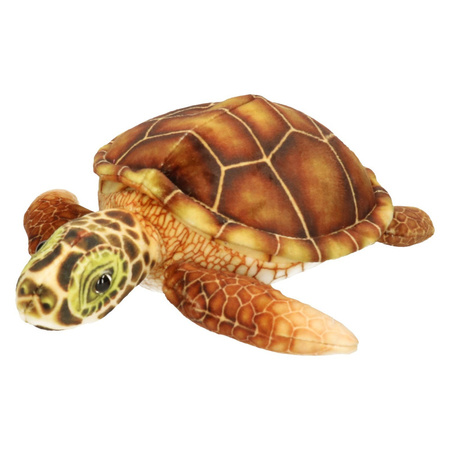 Plush brown sea turtle cuddle toy 25 cm