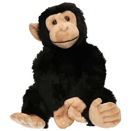 Plush black chimpanzee monkey cuddle toy 50 cm