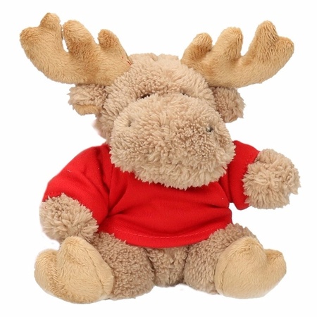 Plush moose Christmas cuddly toy 15 cm with shirt