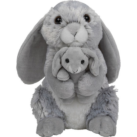 Plush soft toy family Rabbit mother and kid 22 cm
