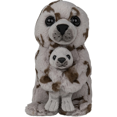 Plush soft toy family Seal mother and kid 22 cm
