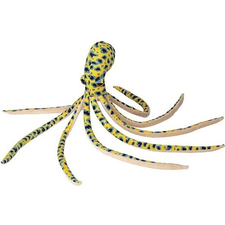 Plush yellow octopus fish cuddle toy 55 cm