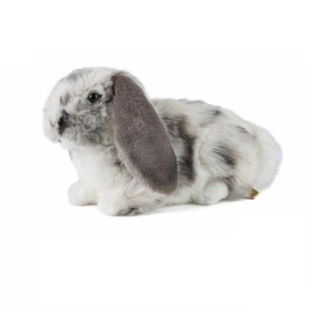 Pluche grijs/wit hangoor konijn knuffel 30 cm speelgoed