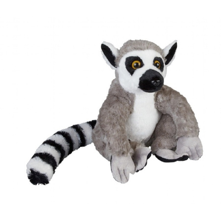 Plush grey lemur monkey cuddle toy 30 cm
