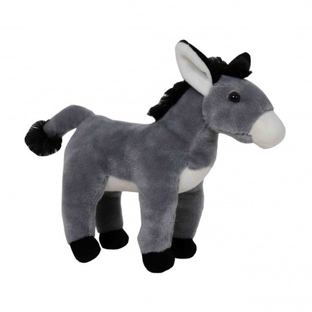 Pluche grijze ezel knuffel 24 cm speelgoed