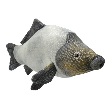Pluche grijze karper vissen knuffel 32 cm speelgoed