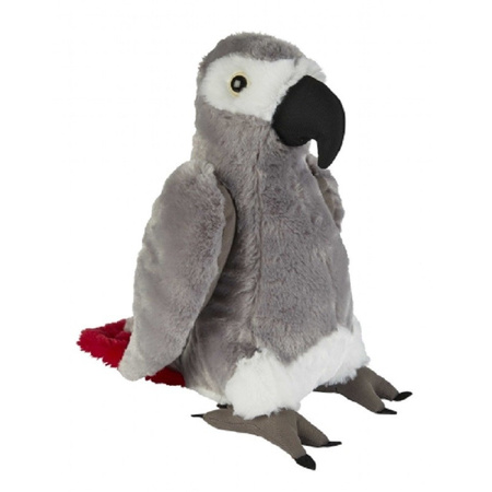 Plush African grey parrot cuddle toy 30 cm