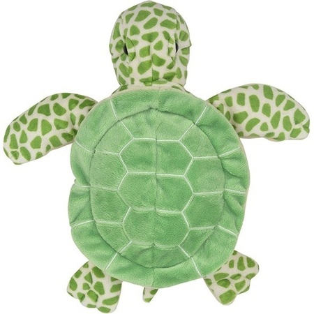 Pluche groene zeeschildpad handpop knuffel 24 cm speelgoed