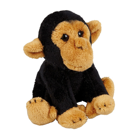 Apen serie zachte pluche knuffels 2x stuks - Gorilla en Chimpansee aap van 15 cm